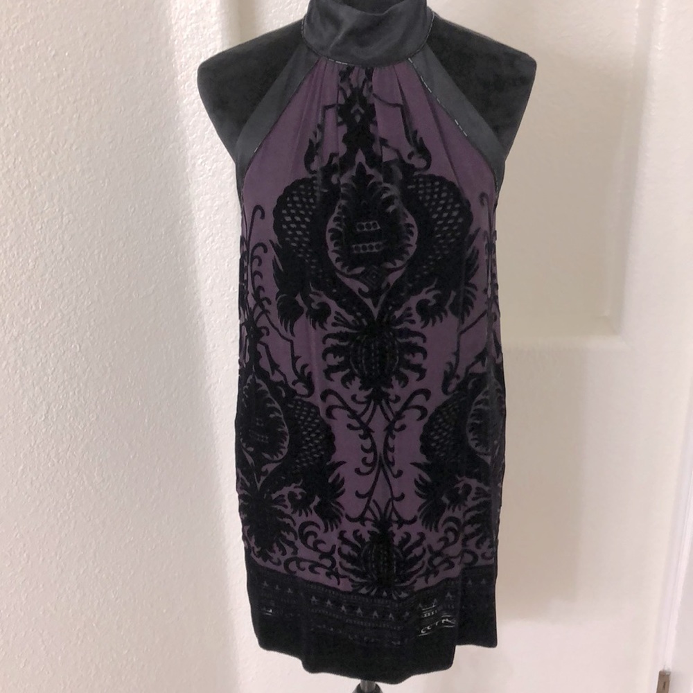 Max Studio Velvet Burnout Halter Dress Size XS